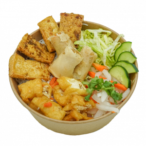 Vancouver Vermicelli Bowl with Tofu and Spring Rolls